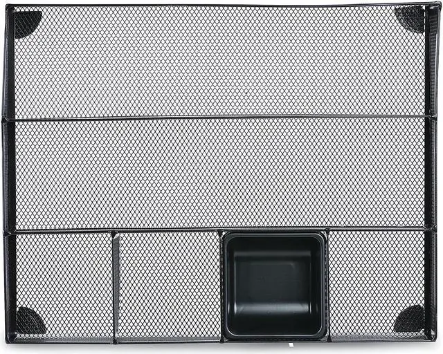 Alt view image 7 of 8 - Universal Metal Mesh Drawer Organizer 15 x 11 7/8 x 2 1/2 Black 20021