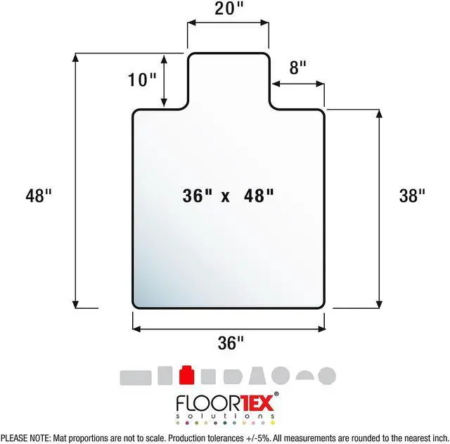 Alt view image 7 of 14 - Cleartex PVC Rctglr Lip Chair Mat Std Pile Carpets 36X48 FR119226LV