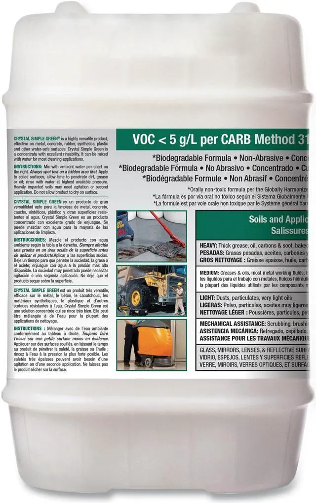 Alt view image 2 of 3 - SMP Crystal Industrial Cleaner/Degreaser 5gal Pail 19005