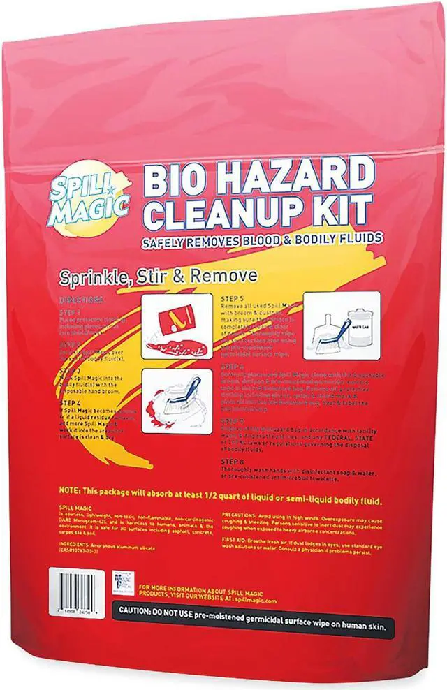 Alt view image 2 of 2 - Spill Magic Biohazard Spill CleanUp 3/4" x 6" x 9" SMBIOHAZARD