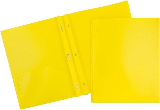 JAM Paper Plastic 2 Pocket POP Folders with Metal Prongs Fastener