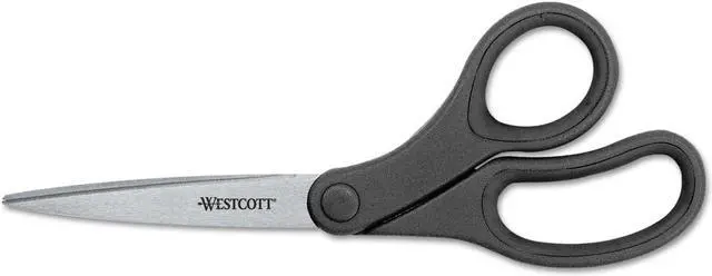 Main image of Westcott KleenEarth Basic Plastic Handle Scissors 7" Long Pointed Black 15582