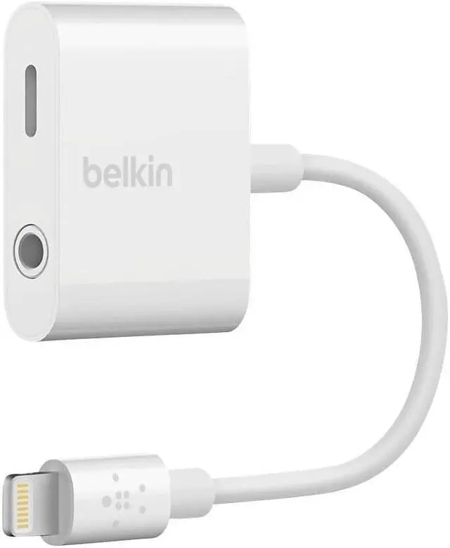 Main image of Belkin Audio + Charge RockStar Lightning Adapter for iPhone/iPad/iPod Touch White (F8J212BTWHT)