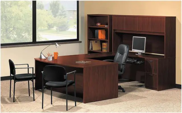 Alt view image 5 of 5 - Basyx VL601 Series Leather High-Back Swivel/Tilt Chair Metal 26 x 33 1/2 x 43 Black VL601SB11