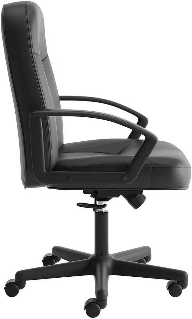 Alt view image 3 of 5 - Basyx VL601 Series Leather High-Back Swivel/Tilt Chair Metal 26 x 33 1/2 x 43 Black VL601SB11
