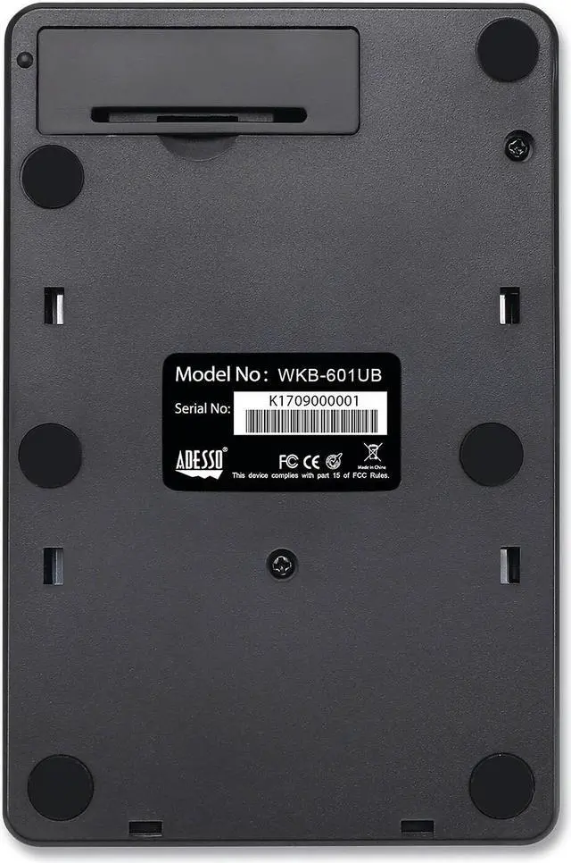 Alt view image 2 of 8 - Adesso WKB6010UB Wireless 18-Key Numeric USB Keypad Black