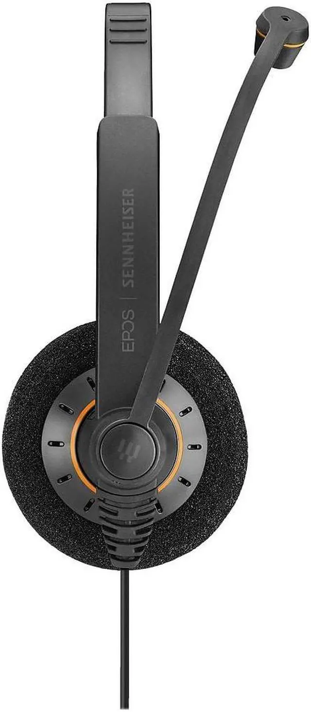 Alt view image 4 of 8 - Sennheiser EPOS I SENNHEISER IMPACT SC 60 USB ML Stereo Headset On Ear Black with Orange Color Highlights (1000551)
