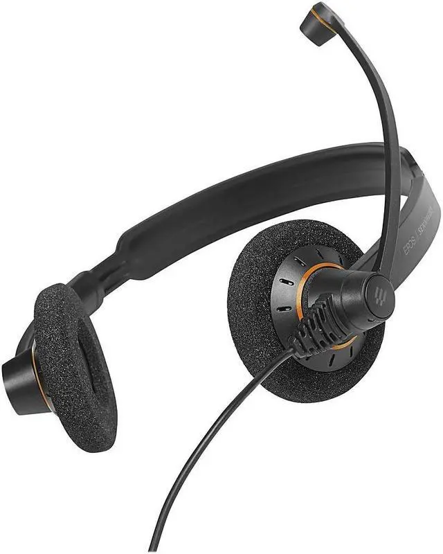 Alt view image 7 of 8 - Sennheiser EPOS I SENNHEISER IMPACT SC 60 USB ML Stereo Headset On Ear Black with Orange Color Highlights (1000551)