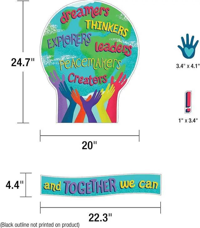 Alt view image 2 of 3 - Carson-Dellosa Carson Dellosa Education One World Together We Can Change the World Bulletin Board Set 47 Pieces (CD-110488)