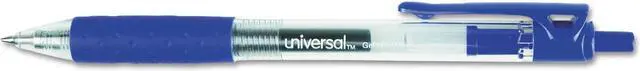 Main image of Universal Comfort Grip Clear Retractable Gel Ink Roller Ball Pen Blue Ink .7mm 36/Pack 39911