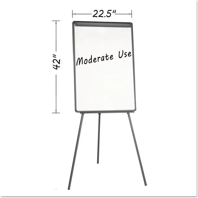 Main image of MasterVision Basic Tripod Melamine Presentation Easel 22 1/2 x 42 White/Black EA2300045
