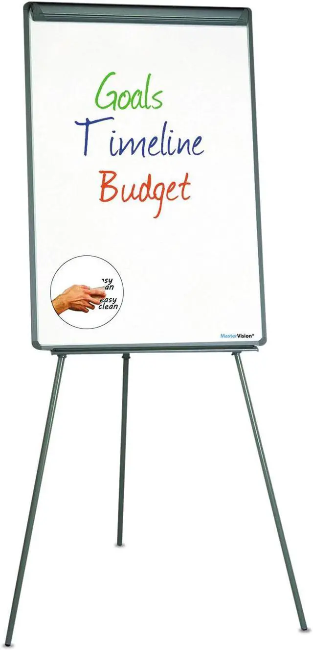 Alt view image 2 of 7 - MasterVision Basic Tripod Melamine Presentation Easel 22 1/2 x 42 White/Black EA2300045