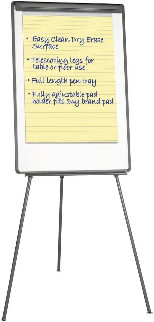Alt view image 5 of 7 - MasterVision Basic Tripod Melamine Presentation Easel 22 1/2 x 42 White/Black EA2300045