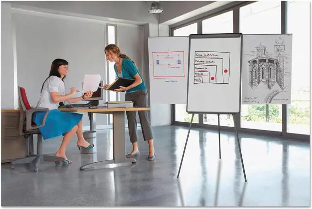 Alt view image 3 of 7 - MasterVision Basic Tripod Melamine Presentation Easel 22 1/2 x 42 White/Black EA2300045