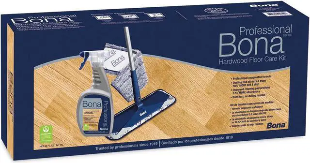 Alt view image 2 of 2 - Bona Hardwood Floor Care Kit 15" Head 52" Handle Blue WM710013398