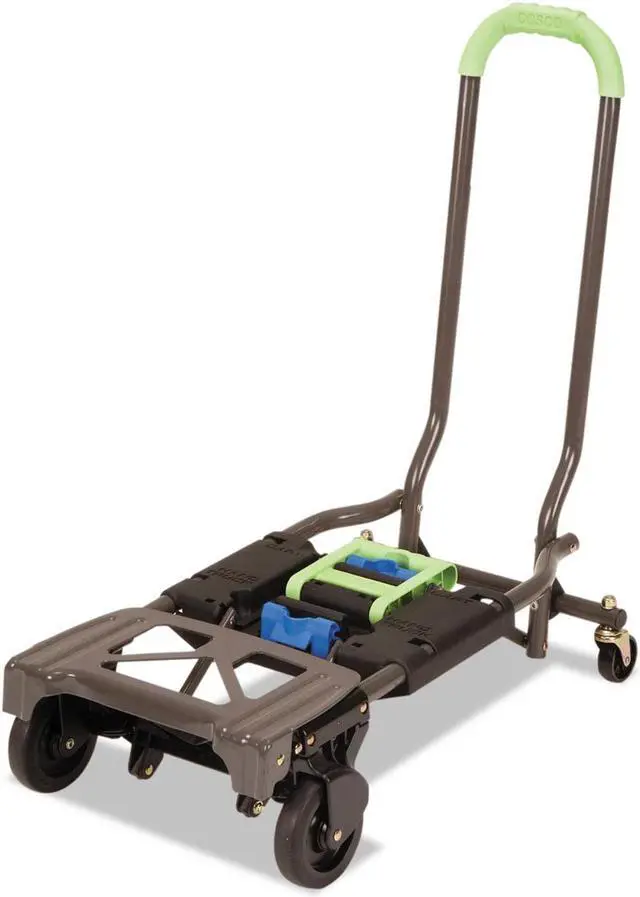 Alt view image 3 of 8 - Cosco 2-in-1 Multi-Position Hand Truck and Cart 16 5/8 x 12 3/4 x 49 1/4 Blue/Green 12222PBG1E