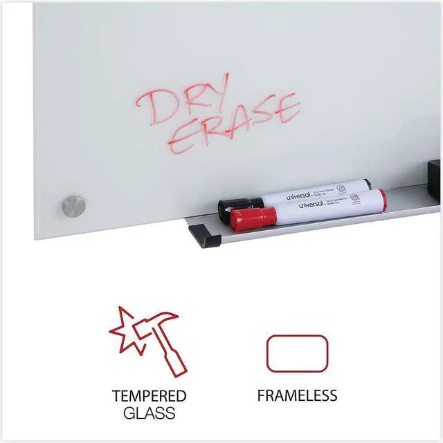 Alt view image 2 of 8 - Universal Frameless Glass Marker Board 36" x 24" White 43232