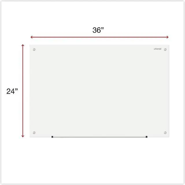 Alt view image 3 of 8 - Universal Frameless Glass Marker Board 36" x 24" White 43232