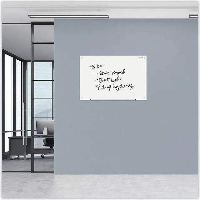 Alt view image 6 of 8 - Universal Frameless Glass Marker Board 36" x 24" White 43232