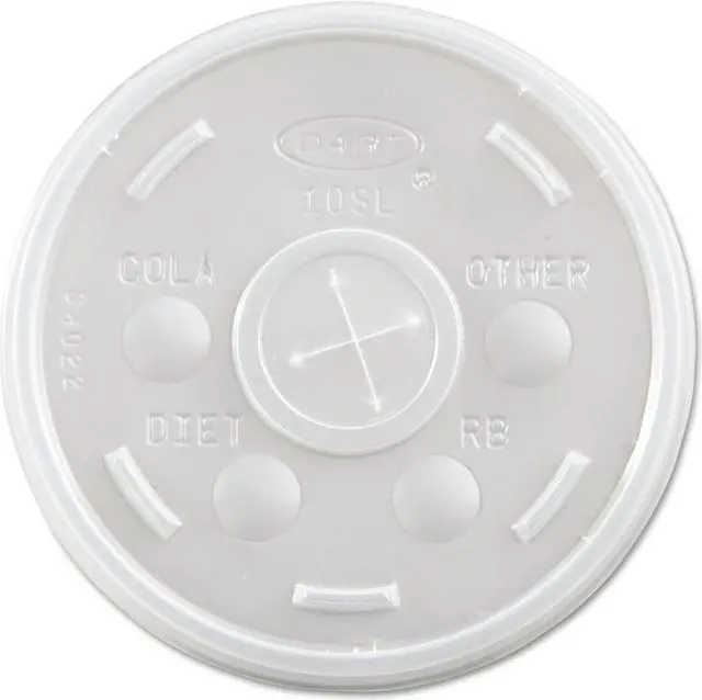 Main image of DART Plastic Cold Cup Lids Fits 10oz Cups Translucent 1000/Carton 10SL
