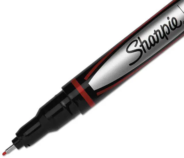 Alt view image 3 of 7 - Sharpie Plastic Point Stick Water Resistant Pen Red Ink Fine Dozen 1742665