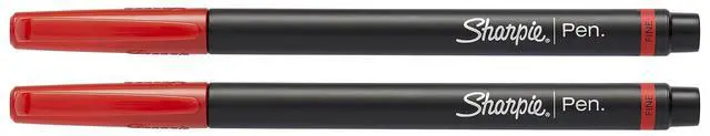 Alt view image 6 of 7 - Sharpie Plastic Point Stick Water Resistant Pen Red Ink Fine Dozen 1742665