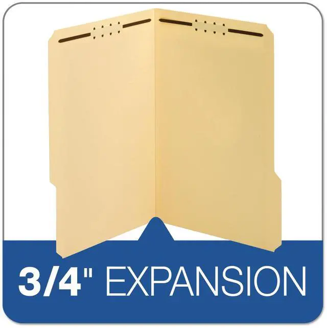 Alt view image 7 of 7 - Globe Weis 1953718PT Fastener Folder 18 pt. 1/3 Cut Tab Legal 2 Fastener Manila