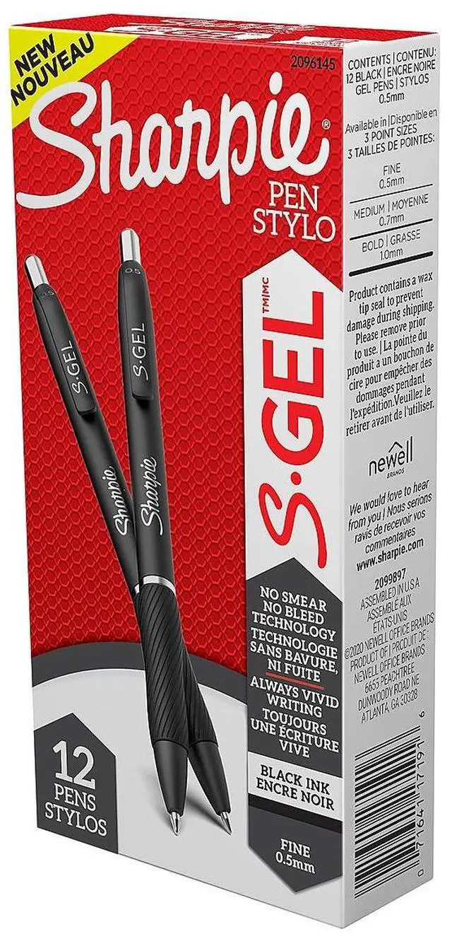 Alt view image 4 of 9 - Sharpie S-Gel S-Gel Retractable Gel Pen Fine 0.5 mm BLK Ink 2096145