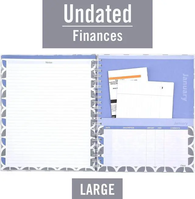 Alt view image 8 of 8 - Mead Home Finances 9" x 11" Calendar Year Monthly Planner Paperboard Cover Multicolor (854-431)