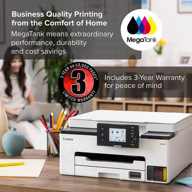 Alt view image 3 of 20 - Canon MAXIFY GX1020 Inkjet Printer All-in-One Supertank Print Scan Copy (6169C002)