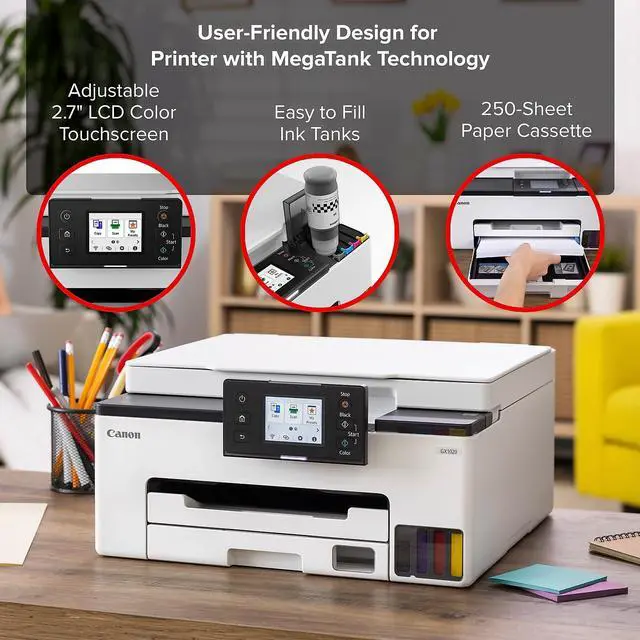 Alt view image 5 of 20 - Canon MAXIFY GX1020 Inkjet Printer All-in-One Supertank Print Scan Copy (6169C002)