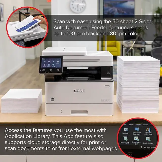 Alt view image 10 of 18 - Canon imageCLASS MF465dw Multifunction Monochrome Laser Printer 5951C005