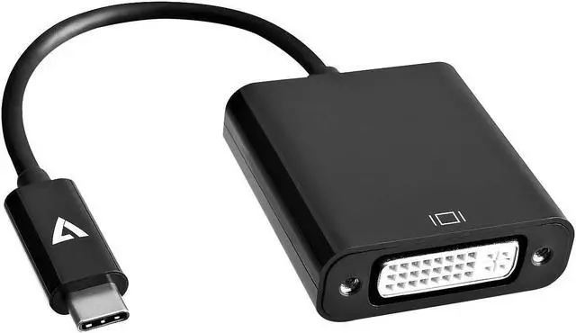 Alt view image 6 of 13 - V7 Black Usb Video Adapter Usb-C Male To Dvi-I Female