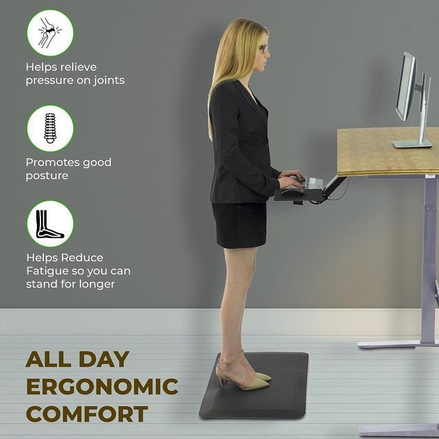 Alt view image 2 of 14 - Anti Fatigue Mat Standing Desk Office - 20x34 in Standing Desk Mat Anti Fatigue floor mat Kitchen Mat Office Desk Accessories standing mat home office accessories Anti Fatigue Mat for Standing Desk