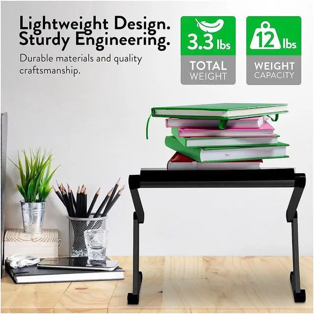 Alt view image 8 of 8 - WorkEZ Executive Laptop Stand for Desk Adjustable Height computer lap desk for laptop aluminum laptop cooling stand adjustable laptop desk for bed portable laptop stand ergonomic laptop holder desk