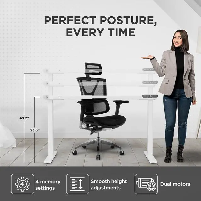 Alt view image 11 of 14 - Rise Up Standing Desk Legs  Dual Motor Standing Desk Frame with Memory Electric Standing Desk Frame Height Adjustable Table Legs for Sit Stand Desk Base Electronic Rising Desk