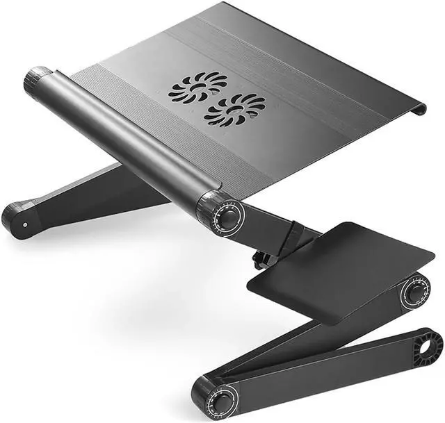 Alt view image 7 of 7 - WorkEZ Cool Laptop Cooling Stand - Portable Laptop Stand with FAN USB PORTS MOUSE PAD adjustable laptop desk for bed computer lap desk for laptop riser for desk foldable laptop holder for bed fans