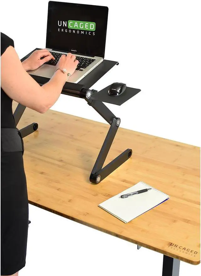 Alt view image 6 of 7 - WorkEZ Cool Laptop Cooling Stand - Portable Laptop Stand with FAN USB PORTS MOUSE PAD adjustable laptop desk for bed computer lap desk for laptop riser for desk foldable laptop holder for bed fans