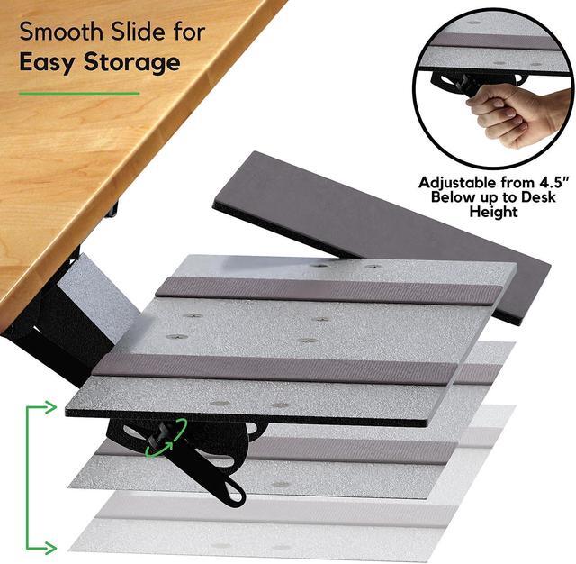 Alt view image 6 of 8 - KT1 Ergonomic Keyboard Tray Under Desk - Under Desk Keyboard Tray Slide Out with Adjustable Height and Tilt - Easy to Slide and Swivel 360 Degree - Keyboard Drawer with Adjustable Mouse Pad
