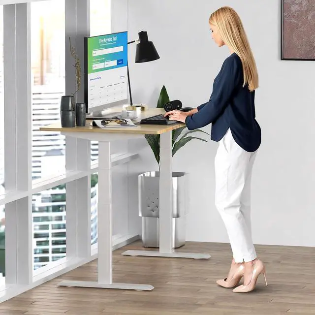 Alt view image 13 of 14 - Rise Up Standing Desk Legs  Dual Motor Standing Desk Frame with Memory Electric Standing Desk Frame Height Adjustable Table Legs for Sit Stand Desk Base Electronic Rising Desk
