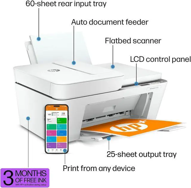 Alt view image 2 of 7 - HP DeskJet 4155e Wireless Color All-in-One Printer with bonus 6 months Instant Ink (26Q90A).