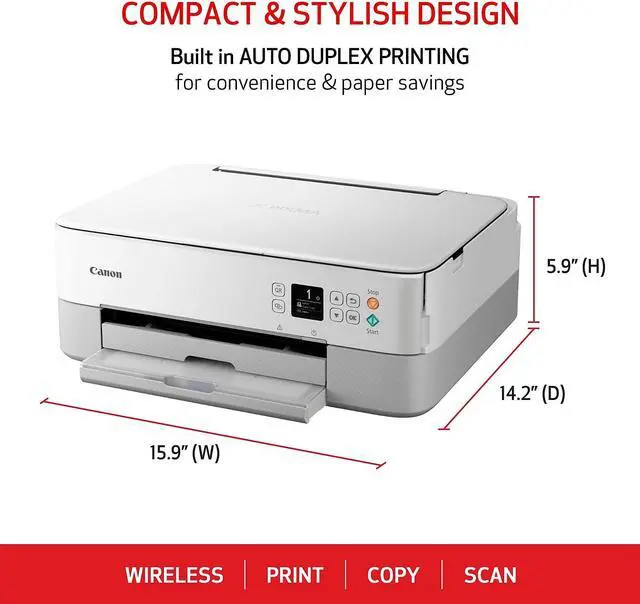 Alt view image 12 of 17 - Canon PIXMA TS6420a USB / Wi-Fi InkJet MFC / All-In-One Color White Wireless Office All-In-One Printer