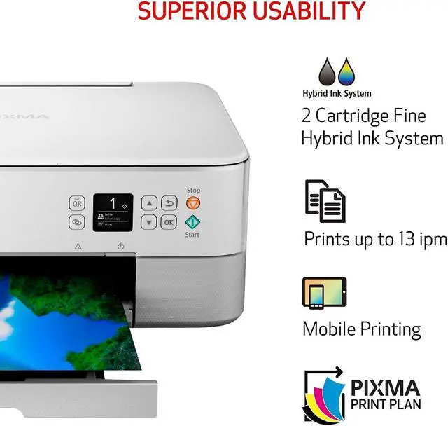 Alt view image 13 of 17 - Canon PIXMA TS6420a USB / Wi-Fi InkJet MFC / All-In-One Color White Wireless Office All-In-One Printer