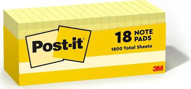 Alt view image 19 of 20 - 3M 65418CP Cabinet Pack  3 x 3  Canary Yellow  18 90-Sheet Pads Pack
