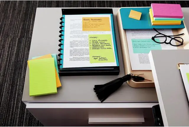 Alt view image 20 of 20 - 3M 6555UC Ultra Color Notes  3 x 5  Five Colors  Five 100-Sheet Pads Pack