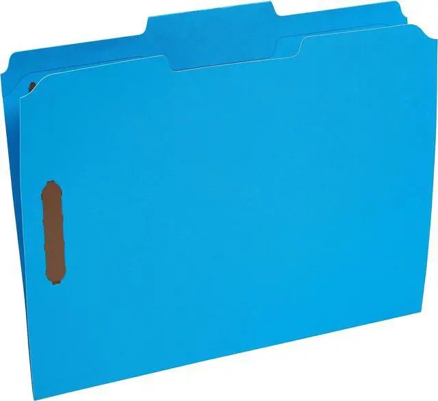 Alt view image 10 of 11 - Manila Folders, 2 Fasteners, 1/3 Tab, Letter, Blue, 50/BX