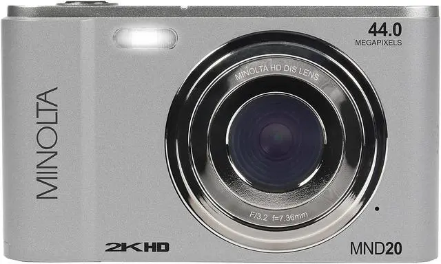 Alt view image 6 of 18 - Minolta MND20-S MND20 16x Digital Zoom 44 MP/2.7K Quad HD Digital Camera (Silver)