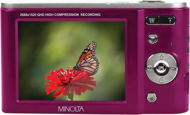 Alt view image 11 of 15 - Minolta MND20-M MINOLTA MND30 44 MP / 2.7K Ultra HD Digital Camera (Magenta)