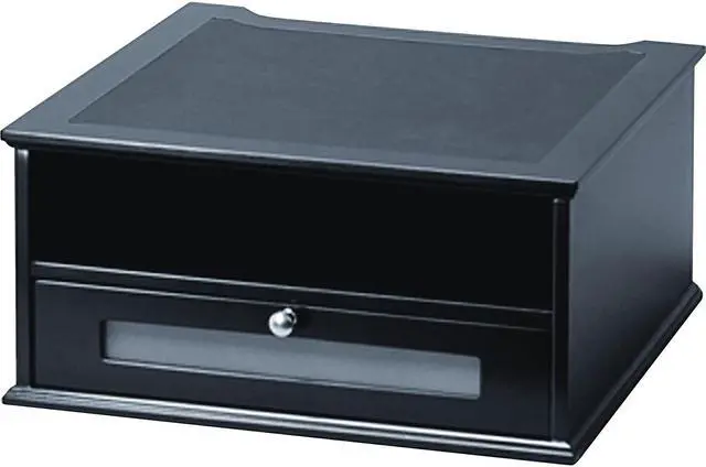 Alt view image 15 of 16 - Victor Wood and Metal Desktop Monitor Stand 13 x 13 x 6 1/2 Black 11755