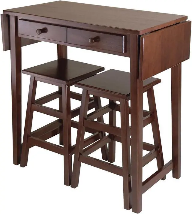 Alt view image 9 of 12 - Mercer Double Drop Leaf Table with 2 Stools